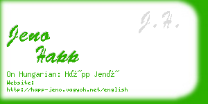 jeno happ business card